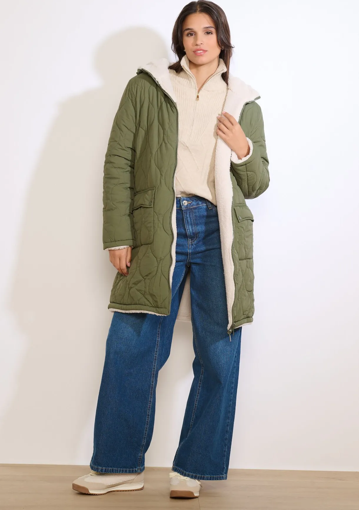 LolaLiza Lange omkeerbare jas- Mantels En Jassen