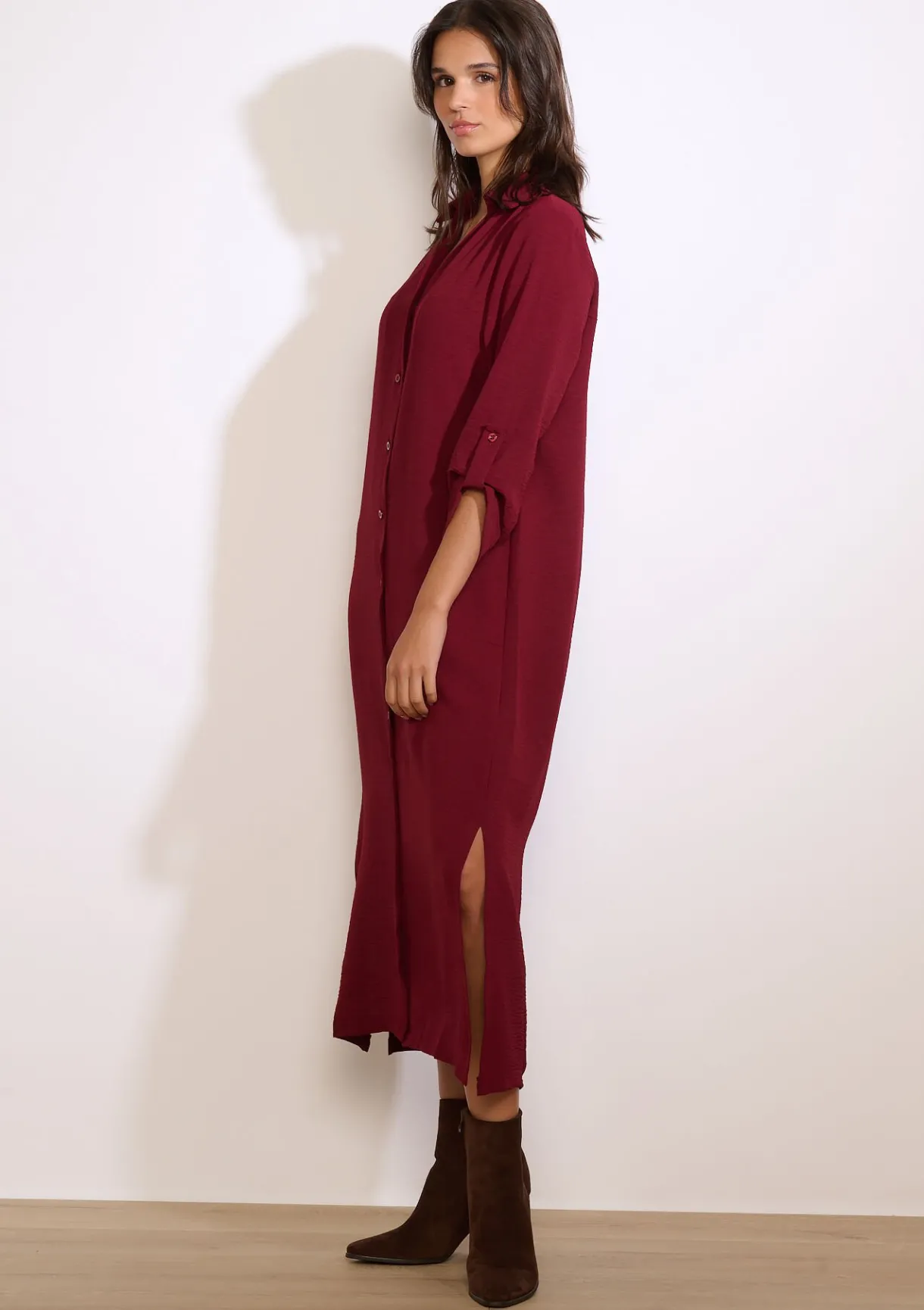 LolaLiza Lange overhemdjurk met split- Jurken