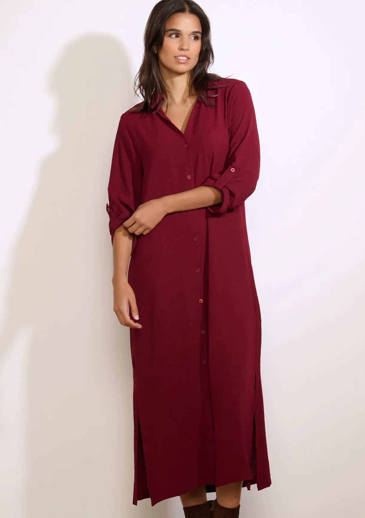 LolaLiza Lange overhemdjurk met split- Jurken