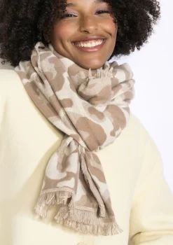 LolaLiza Leopard sjaal met franjes- Accessoires