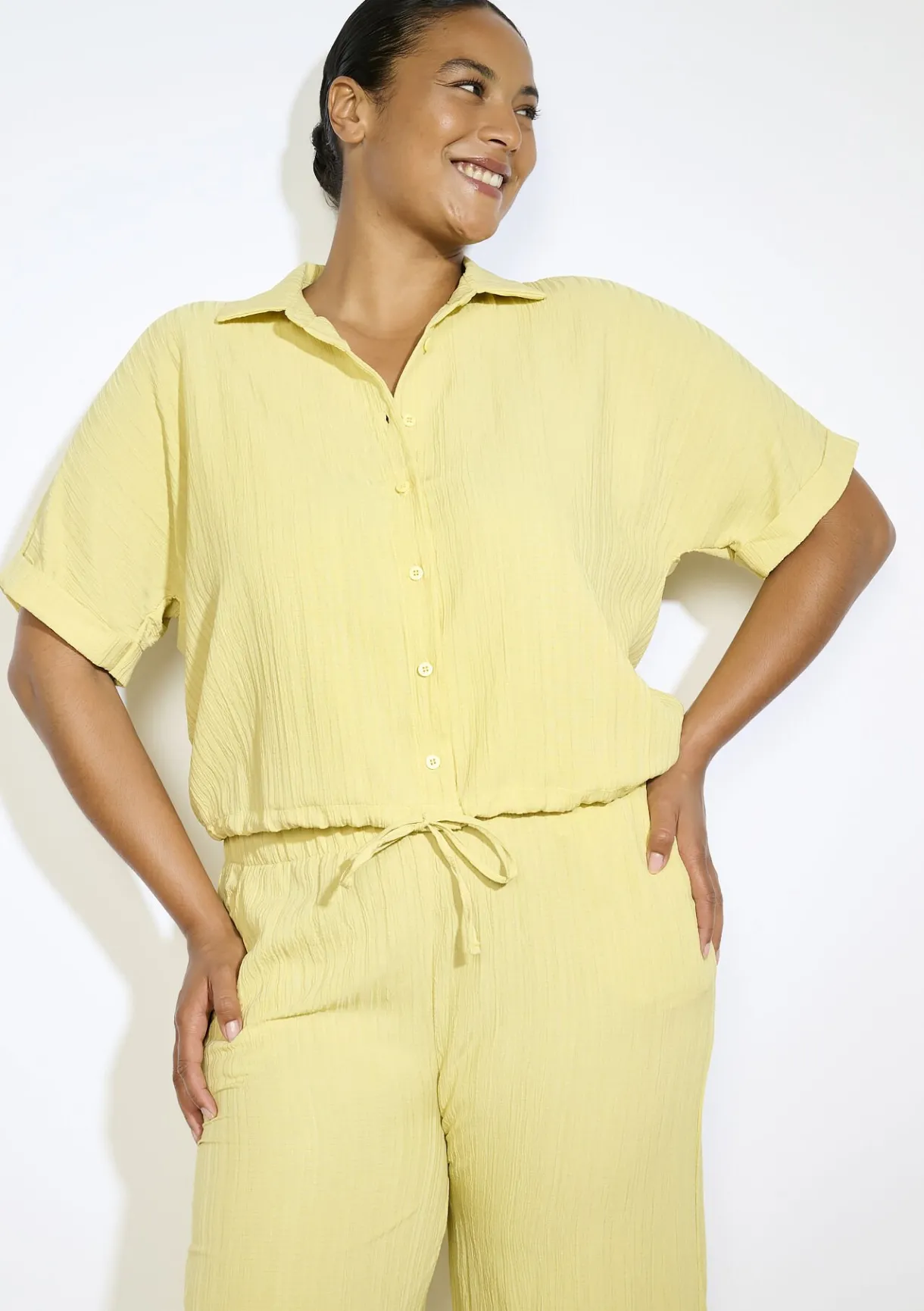 LolaLiza Losse blouse met textuur- Co-Ord Sets|Blouses En Hemden