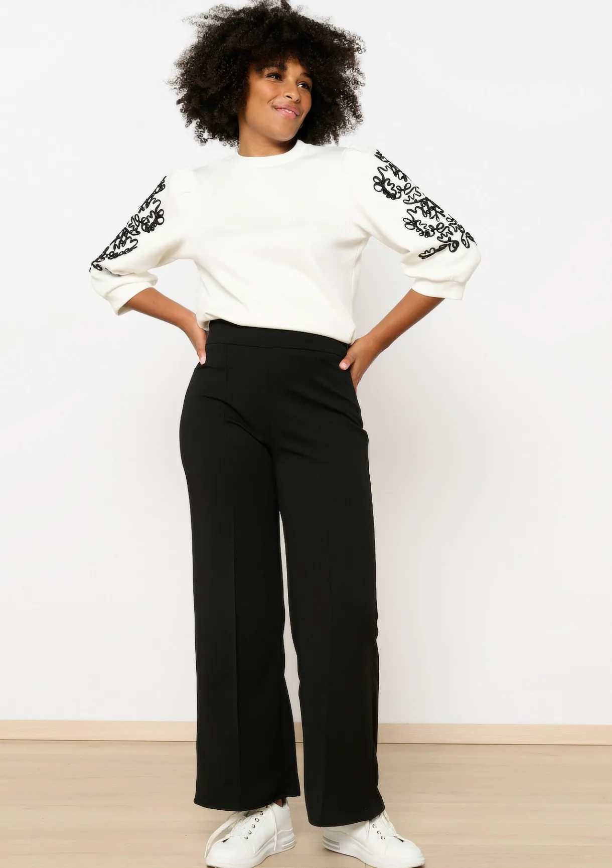 LolaLiza Losse broek in scubastof- Broeken