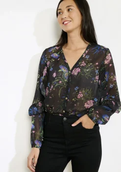 LolaLiza Losvallend bloemenhemd- Blouses En Hemden