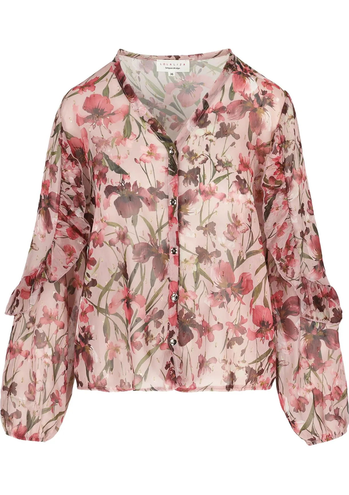 LolaLiza Losvallend bloemenhemd- Blouses En Hemden