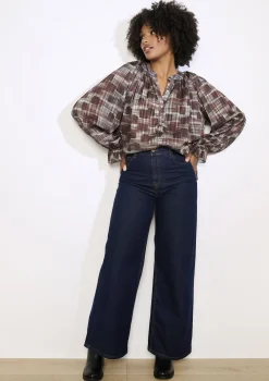 LolaLiza Losvallende blouse met ruiten- Blouses En Hemden