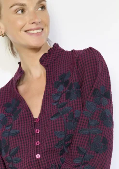 LolaLiza Losvallende geborduurde blouse- Blouses En Hemden