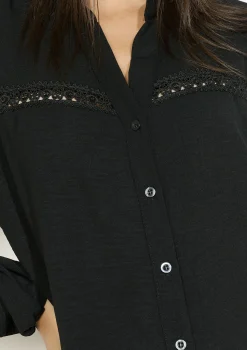 LolaLiza Losvallende korte overhemdjurk- Jurken