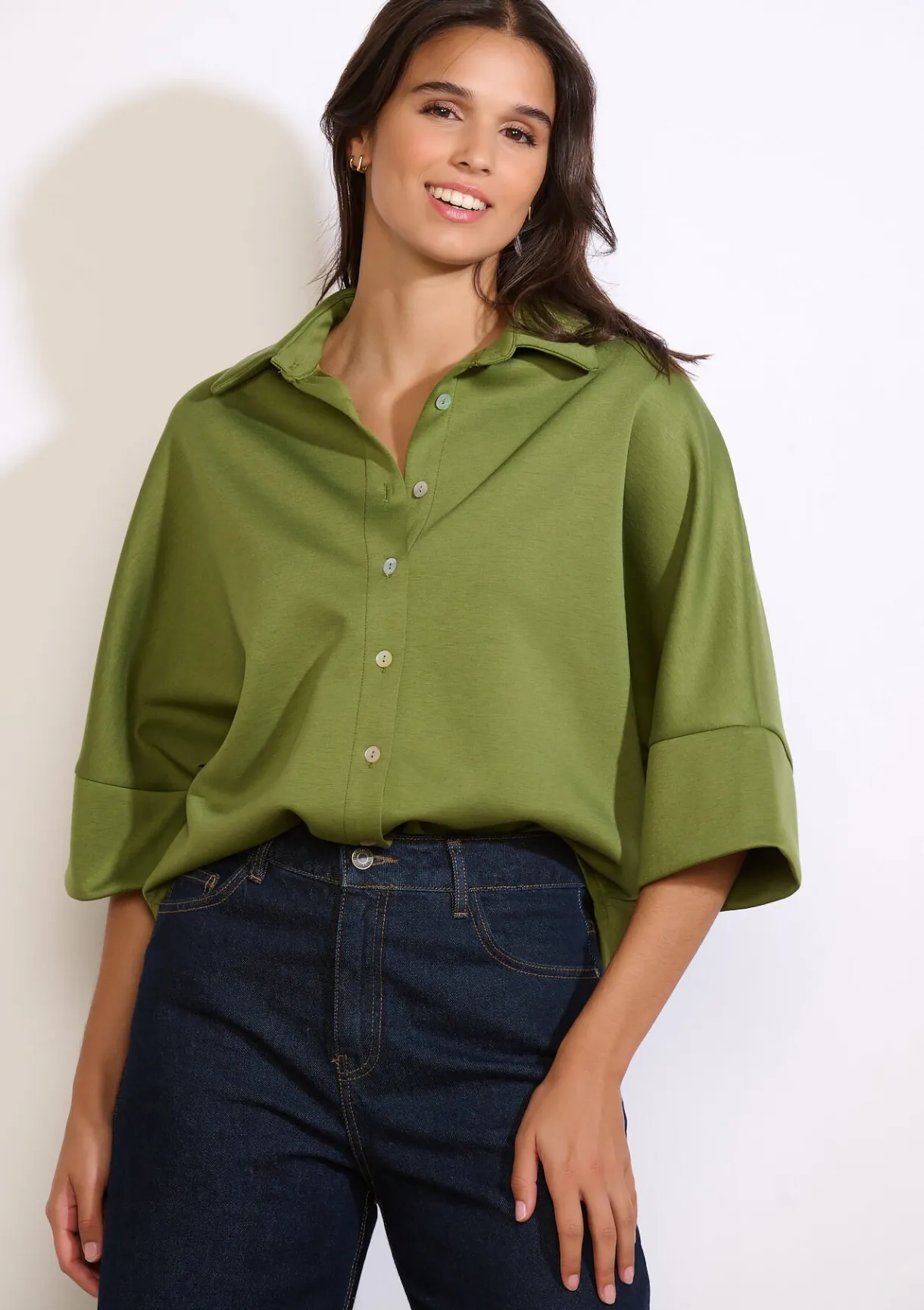 LolaLiza Losvallende polo met knopen- Tops En T-Shirts|Blouses En Hemden