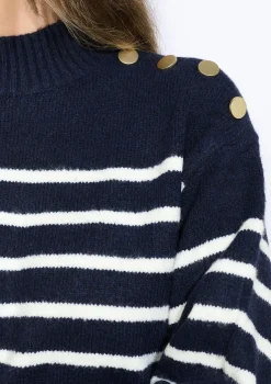 LolaLiza Marine trui met knopen- Truien En Cardigans