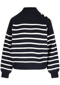 LolaLiza Marine trui met knopen- Truien En Cardigans