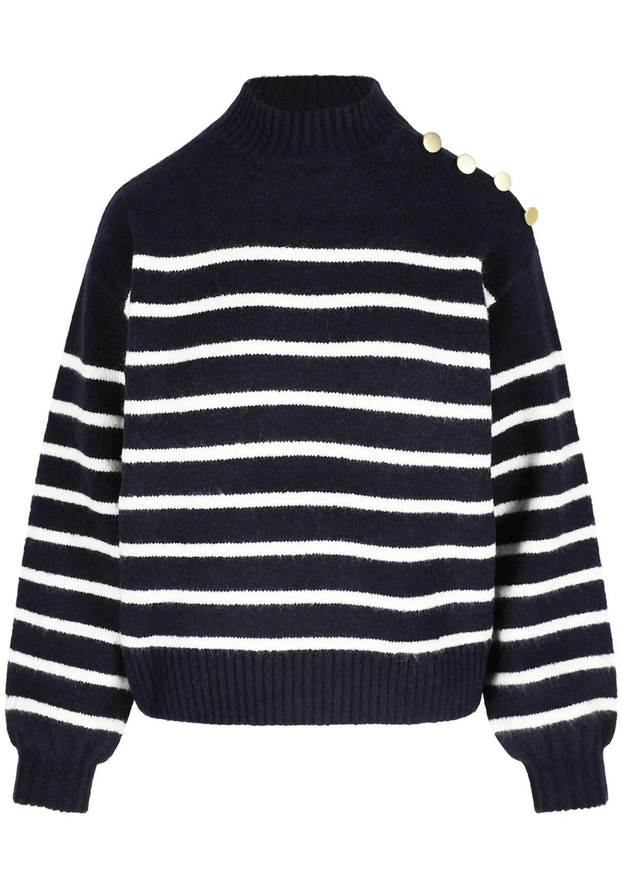 LolaLiza Marine trui met knopen- Truien En Cardigans