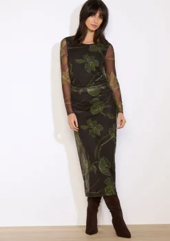 LolaLiza Mesh lange jurk met bloemenprint- Jurken