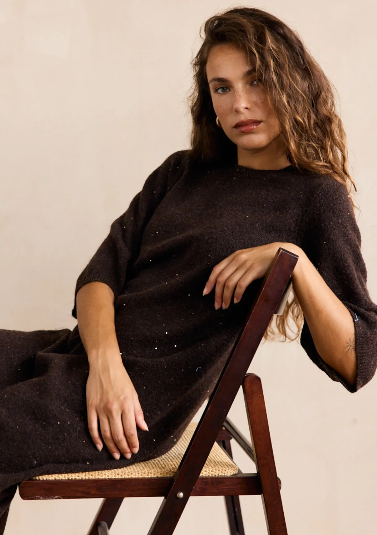 LolaLiza Midi gebreide jurk met pailletten- Jurken