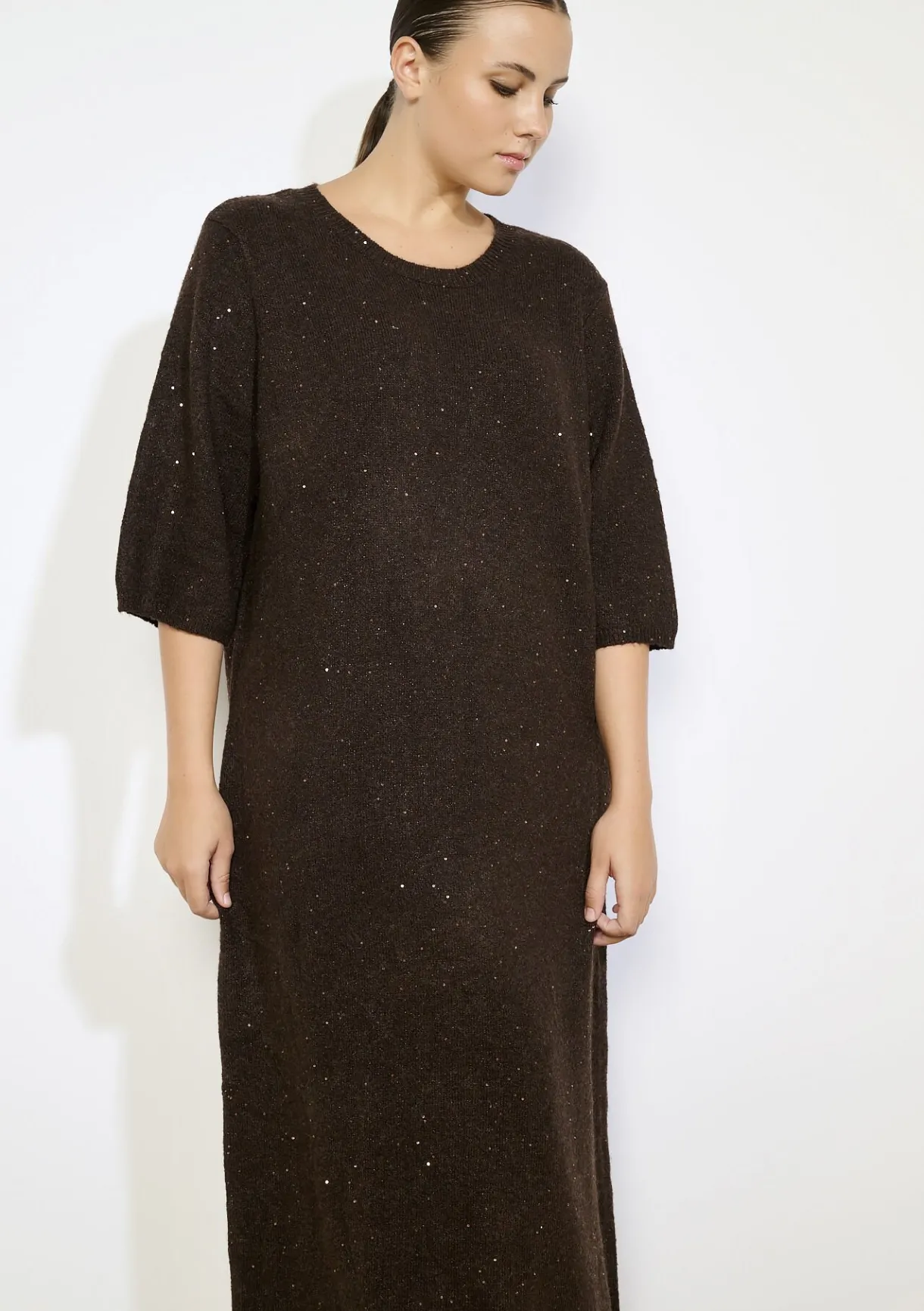 LolaLiza Midi gebreide jurk met pailletten- Jurken