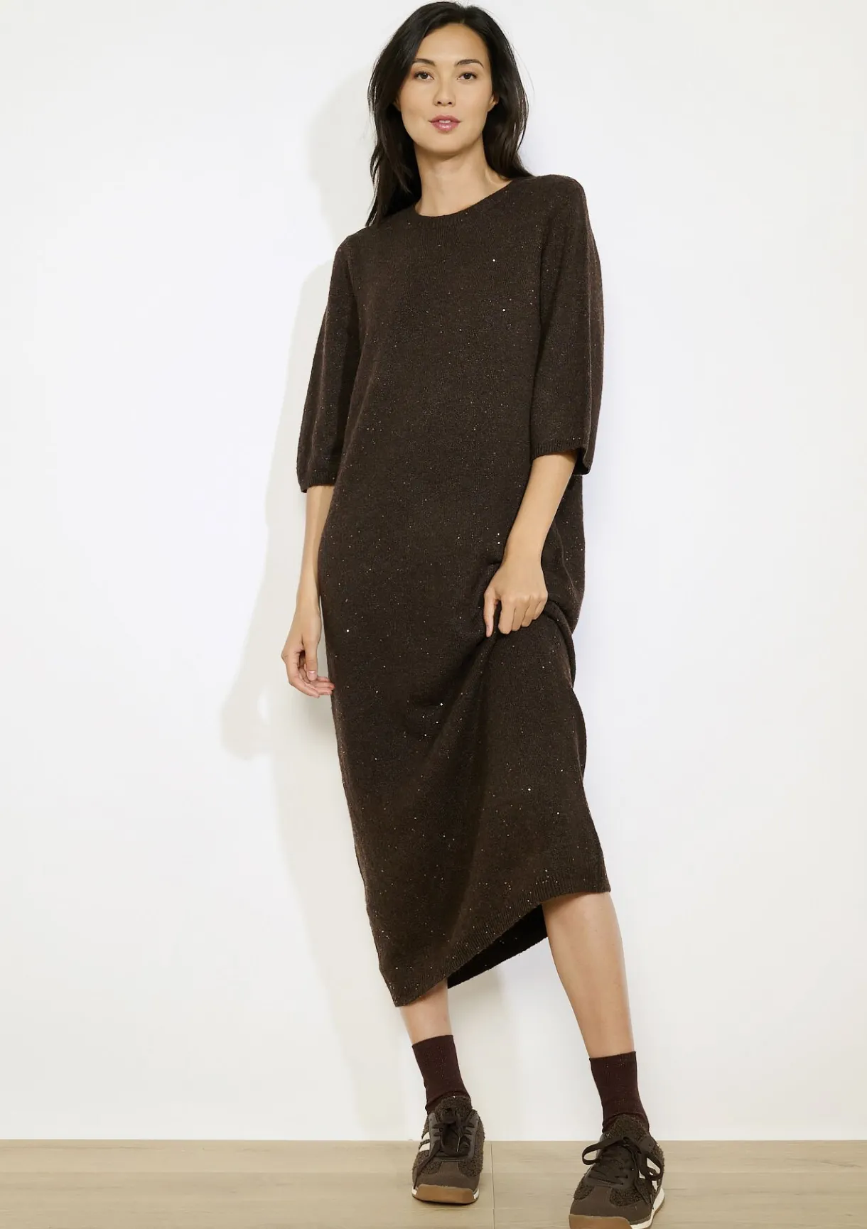 LolaLiza Midi gebreide jurk met pailletten- Jurken