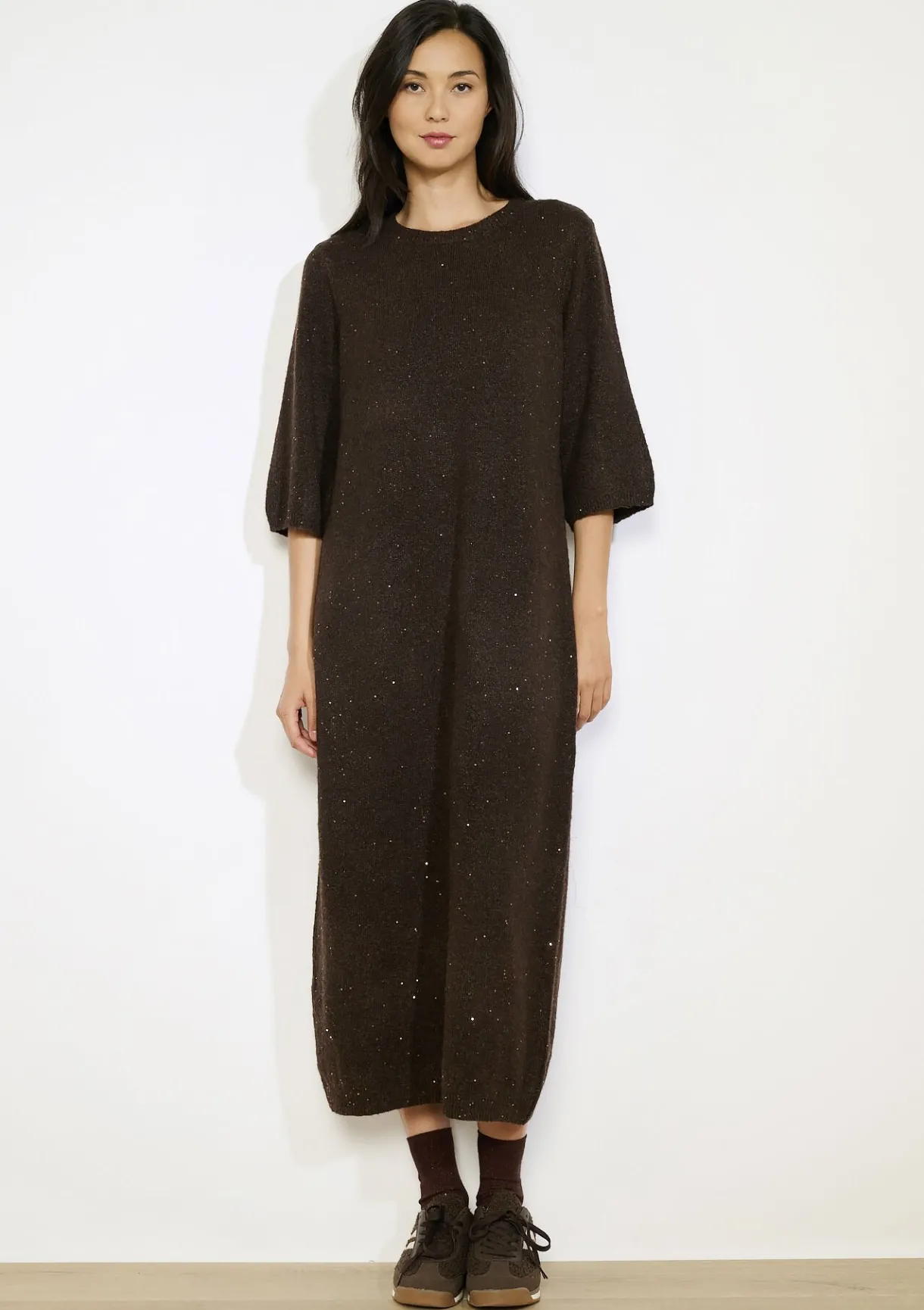 LolaLiza Midi gebreide jurk met pailletten- Jurken