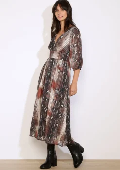 LolaLiza Midi-jurk met slangenprint- Jurken
