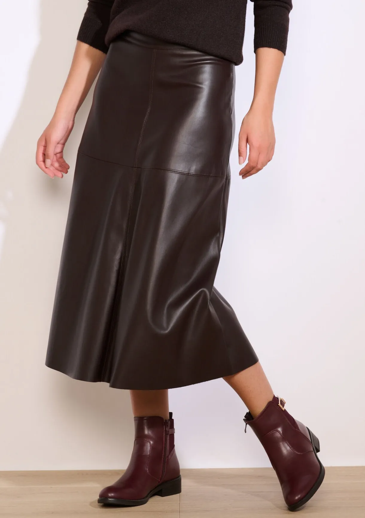 LolaLiza Midi-rok in imitatieleer- Rokken