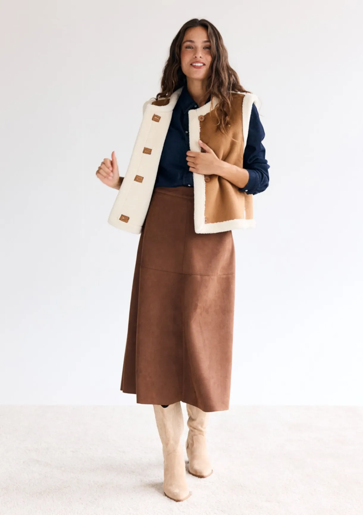 LolaLiza Midi-rok met suèdelook- Rokken