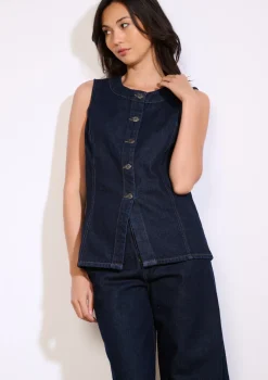 LolaLiza Mouwloos denim jasje- Vesten En Blazers|Co-Ord Sets