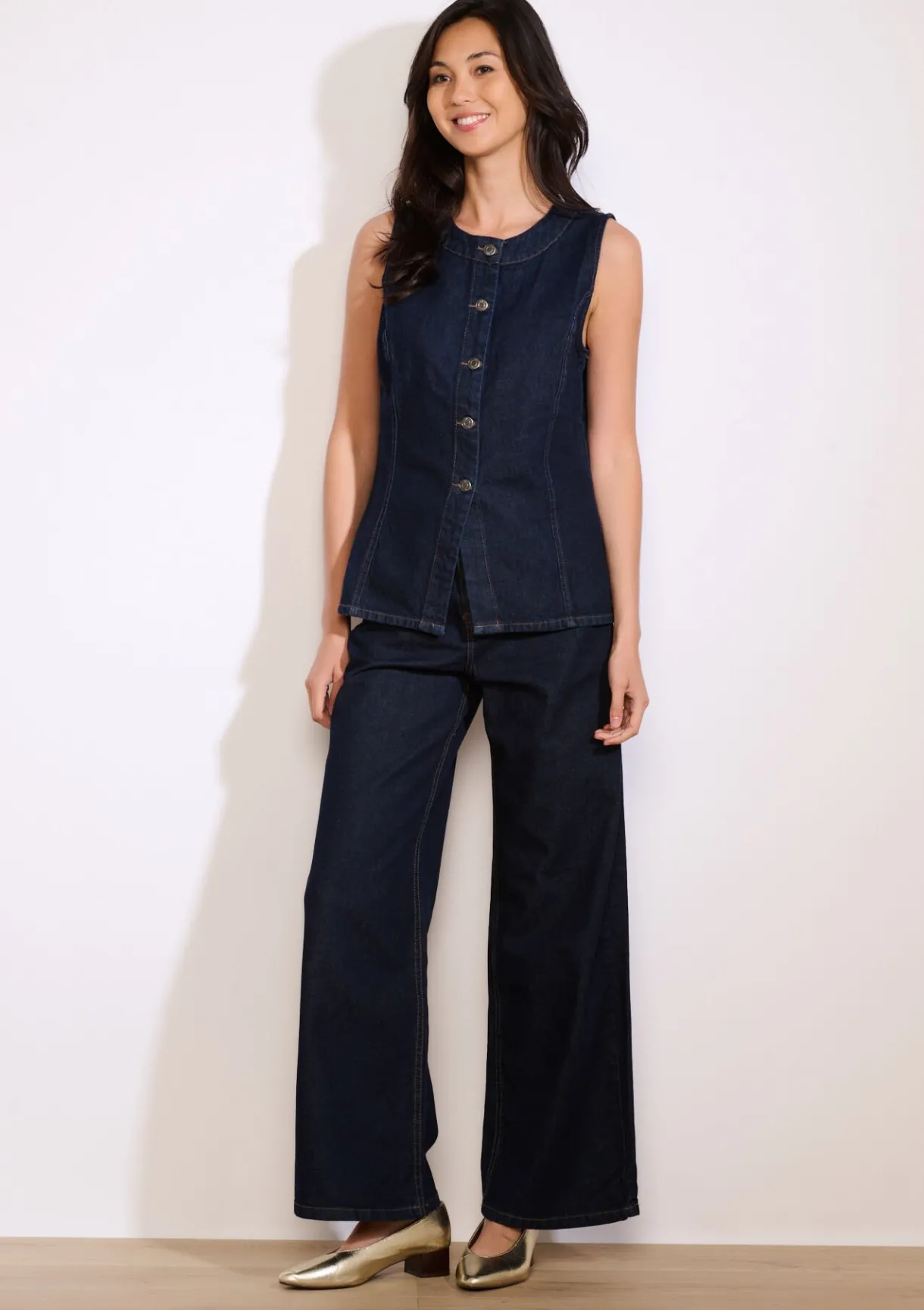 LolaLiza Mouwloos denim jasje- Vesten En Blazers|Co-Ord Sets