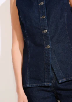 LolaLiza Mouwloos denim jasje- Vesten En Blazers|Co-Ord Sets