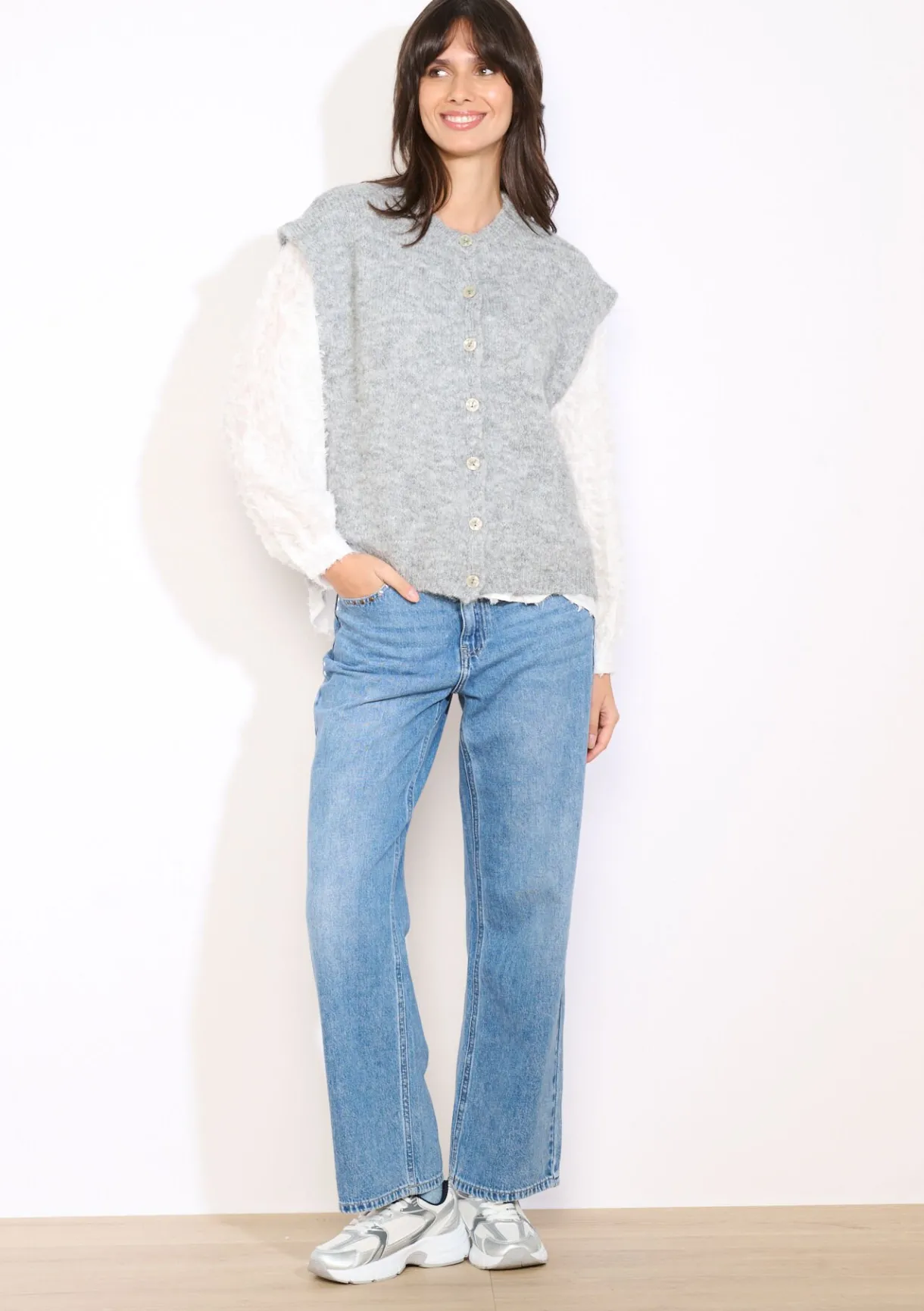 LolaLiza Mouwloos gebreid gilet- Truien En Cardigans