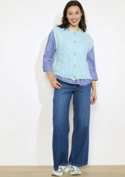 LolaLiza Mouwloos kabelgebreid vest- Truien En Cardigans