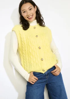 LolaLiza Mouwloos kabelgebreid vest- Truien En Cardigans