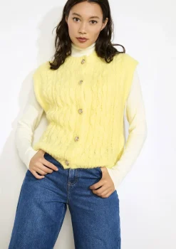 LolaLiza Mouwloos kabelgebreid vest- Truien En Cardigans