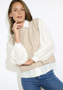 LolaLiza Mouwloze gebreide trui- Truien En Cardigans