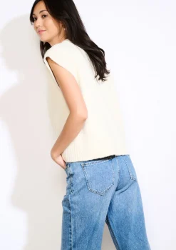 LolaLiza Mouwloze gebreide vest met knopen- Truien En Cardigans