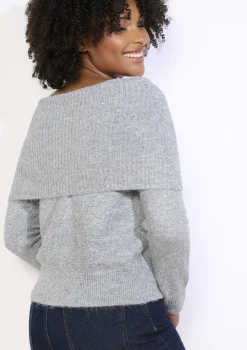 LolaLiza Off-shoulder trui met pailletten- Truien En Cardigans