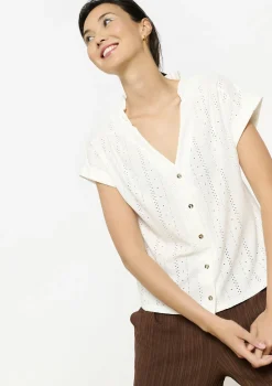 LolaLiza Opengewerkte top met knopen- Tops En T-Shirts