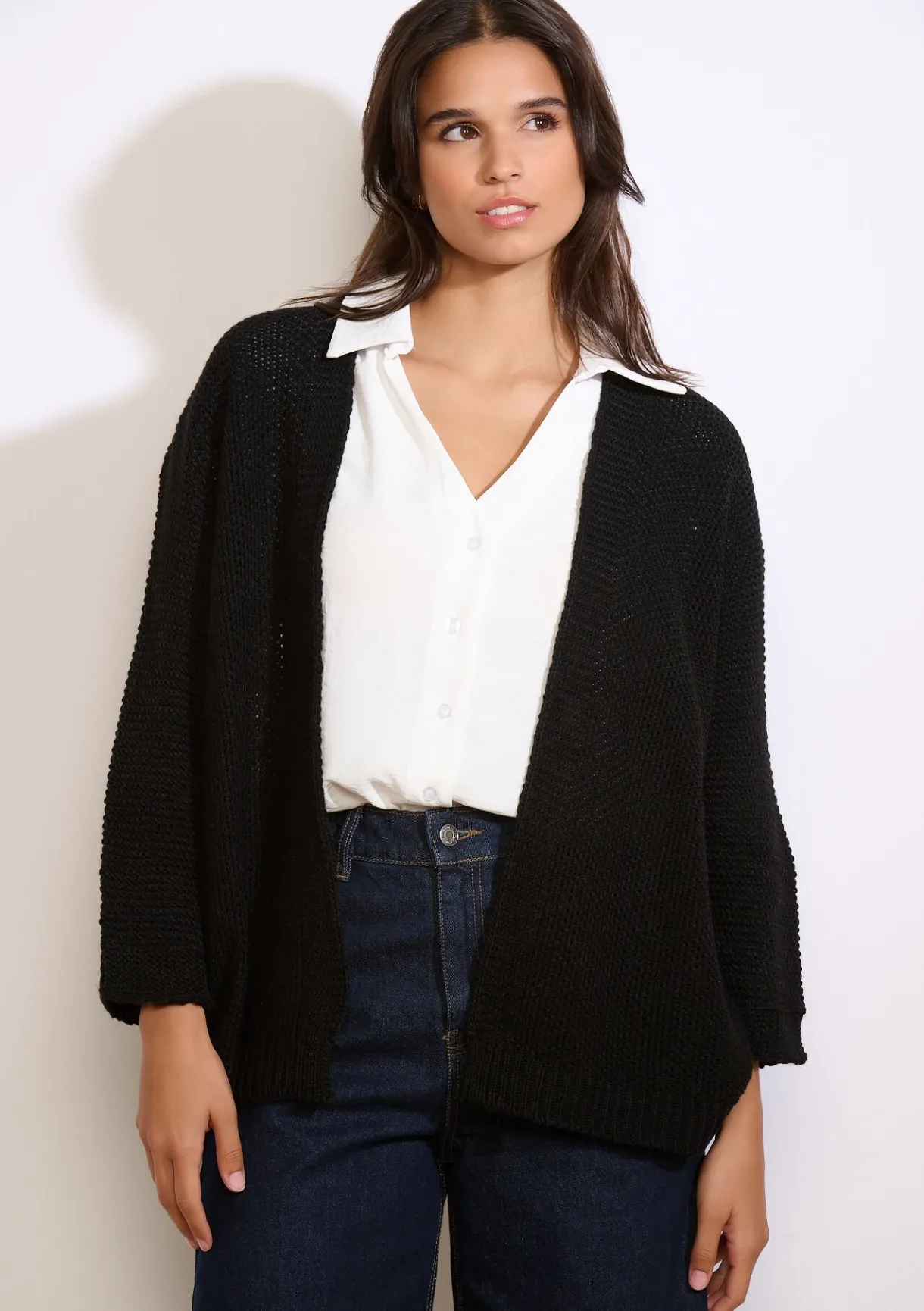 LolaLiza Openvallende gebreide vest- Truien En Cardigans