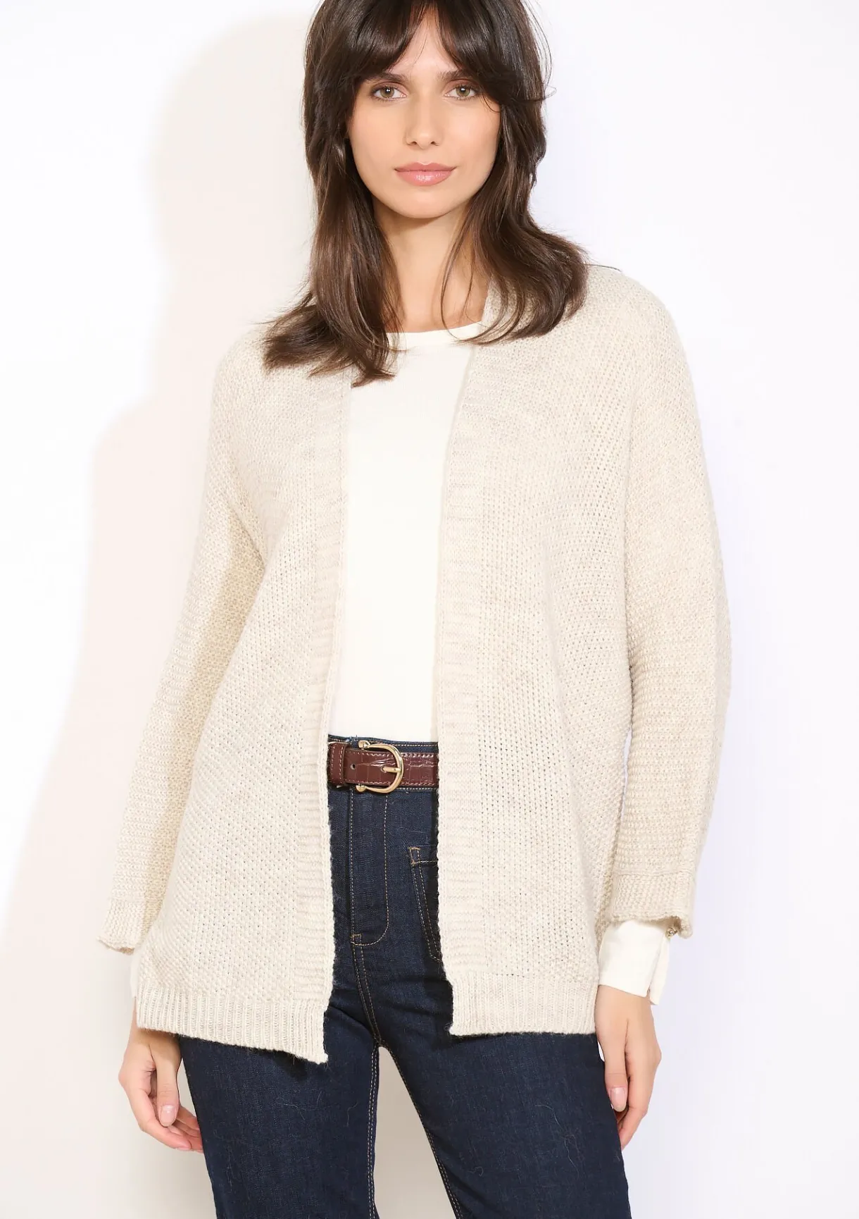 LolaLiza Openvallende gebreide vest- Truien En Cardigans