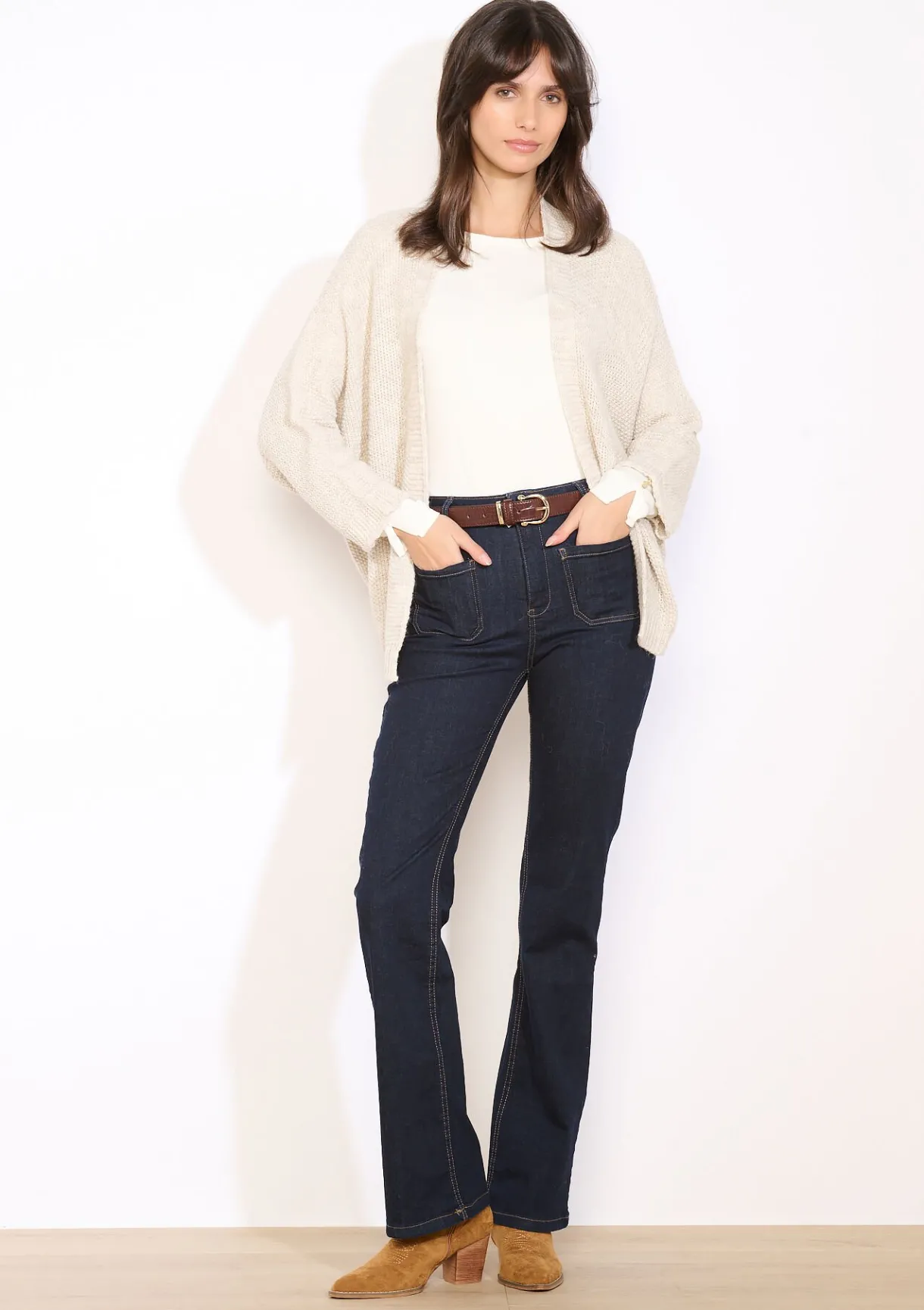 LolaLiza Openvallende gebreide vest- Truien En Cardigans