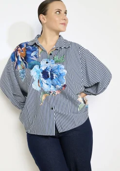 LolaLiza Overhemd met strepen en bloemenprint- Blouses En Hemden