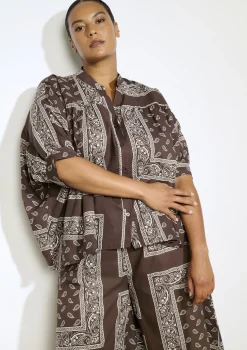 LolaLiza Oversized blouse met bandanaprint- Co-Ord Sets|Blouses En Hemden
