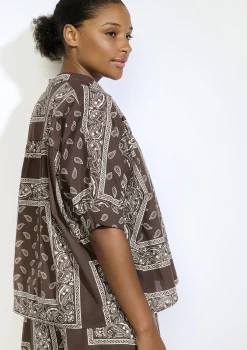 LolaLiza Oversized blouse met bandanaprint- Co-Ord Sets|Blouses En Hemden