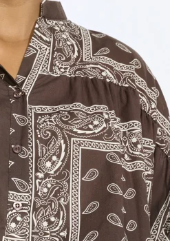 LolaLiza Oversized blouse met bandanaprint- Co-Ord Sets|Blouses En Hemden