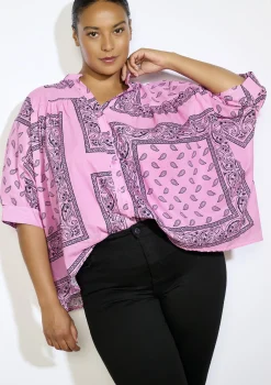 LolaLiza Oversized blouse met bandanaprint- Blouses En Hemden