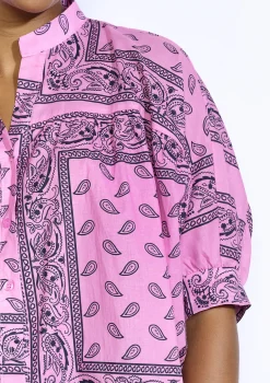 LolaLiza Oversized blouse met bandanaprint- Blouses En Hemden