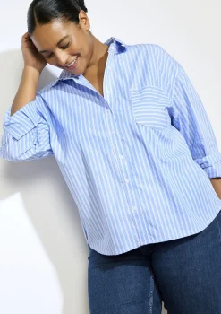 LolaLiza Oversized gestreept hemd- Blouses En Hemden