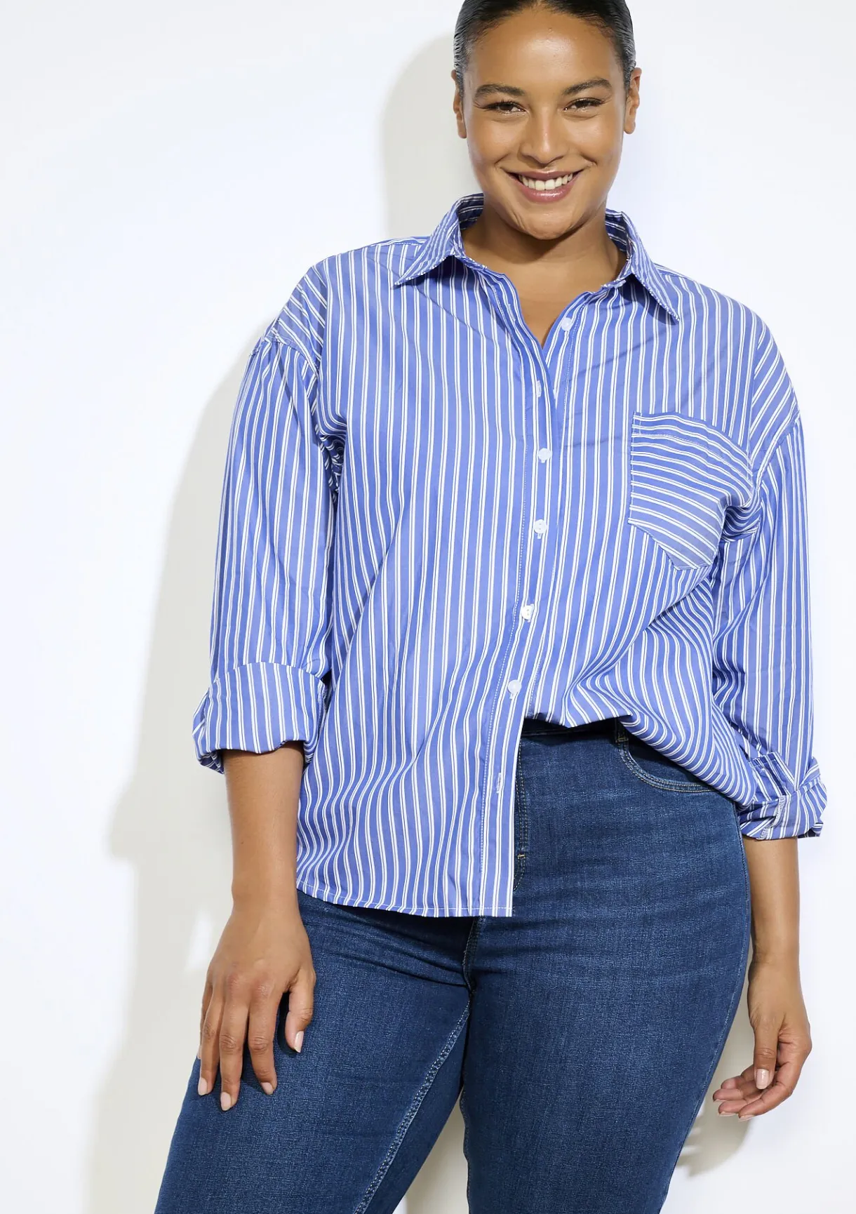 LolaLiza Oversized gestreept hemd- Blouses En Hemden