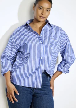 LolaLiza Oversized gestreept hemd- Blouses En Hemden