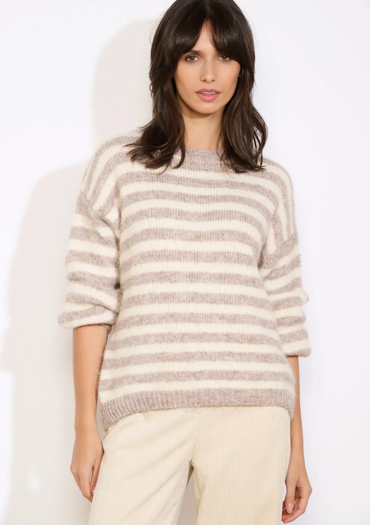 LolaLiza Oversized gestreepte trui- Truien En Cardigans