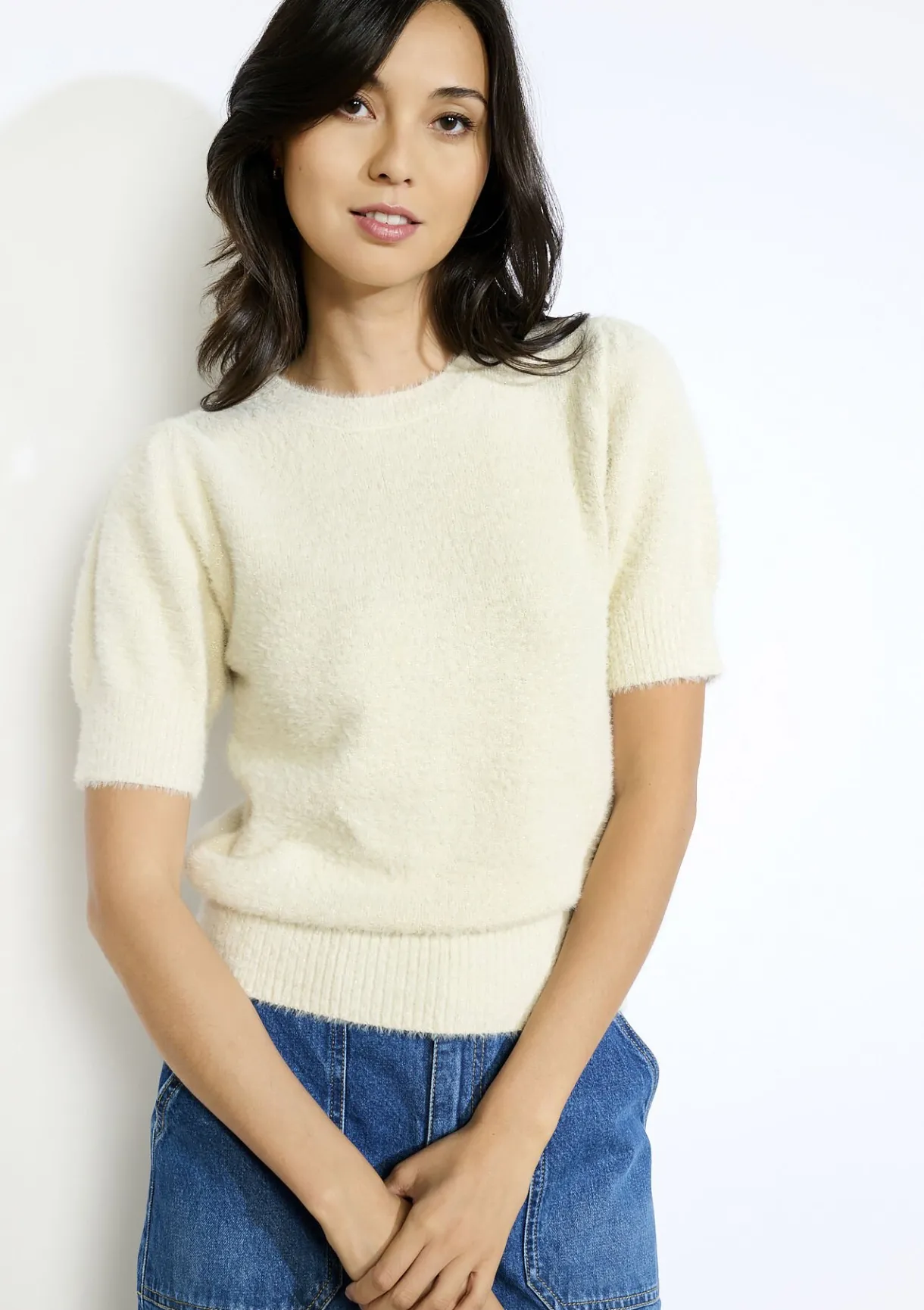 LolaLiza Pluizige trui korte mouwen- Truien En Cardigans