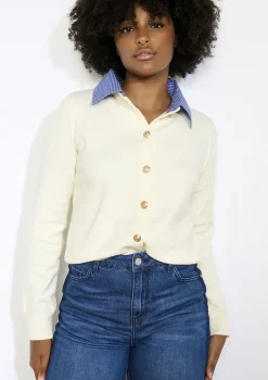 LolaLiza Poplin vest met overhemdkraag- Truien En Cardigans