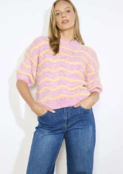 LolaLiza Pullover met korte mouwen en golfjes- Truien En Cardigans